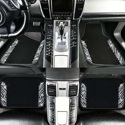 CAR PASS Bling Zebra Car Mats Rhinestones Diamond Waterproof Floor Mat Crystal Sparkly Shining Glitter Carpet Anti-Slip PVC Heel Pad, Universal Fit Automotive SUV,Sedan,4pcs Girly Women, Zebra Diamond - color: Zebra