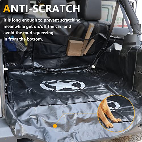 Pet Dog Cargo Liner Trunk Mat for 2007-2025 Jeep Wrangler JK JL 4 Door Unlimited Sahara Rubicon Rear Trunk Floor Mat Cargo Liner Dogs Seat Cover, All Weather Waterproof, Star - color: Star