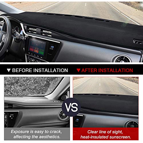CARTIST Dashboard Cover Mat for 2014-2018 Toyota Corolla Accessories Dash Cover Flannel Dash Mat Sunshade Glare UV Rays Protector