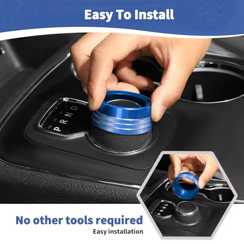 RT-TCZ for RAM Gear Shift Knob Ring Trim Cover Fit for RAM 2013-2017 for Dodge Durango 2014-2017 Blue Interior Accessories Aluminum Alloy