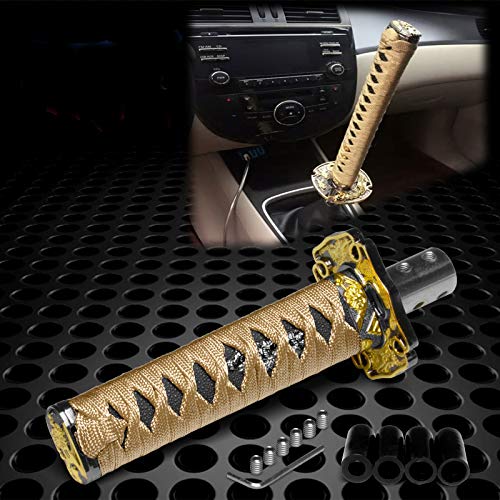 JDMBESTBOY Samurai Sword Gold Black Shift Knob Shifter Alloy Katana Adapters Universal 26cm - color: Gold Black, size: 26cm