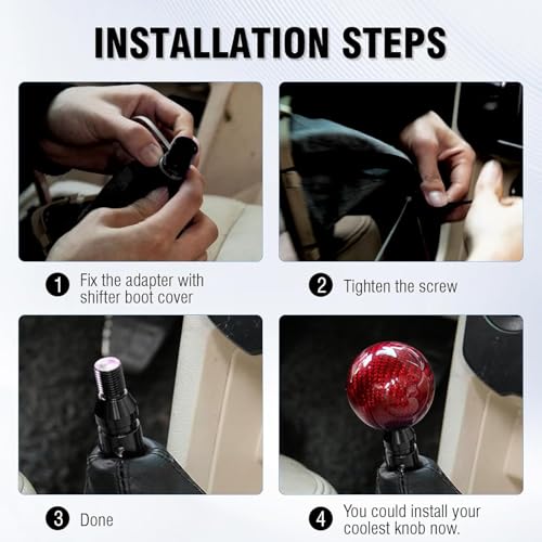 Universal Gear Shift Knob Adapter 10x1.5, Aluminum Alloy Shifter Knob Adapter,Gear Shift Adapter for Non-Threaded Manual Shifters M10x1.5 (Black) - color: M10x1.5(Black)