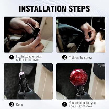 Universal Gear Shift Knob Adapter 10x1.5, Aluminum Alloy Shifter Knob Adapter,Gear Shift Adapter for Non-Threaded Manual Shifters M10x1.5 (Black) - color: M10x1.5(Black)