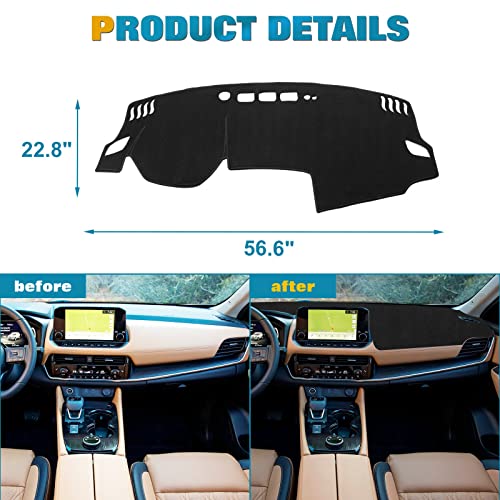 x xotic tech Center Console Dashboard Mat Pre-Cut Non-Slip Sunshield Sun Glare Protector Dash Carpet Pad Black Cover Compatible with Nissan Rogue 2021 2022 2023 2024 2025 2026 - color: Compatible with Nissan Rogue 2021-2026