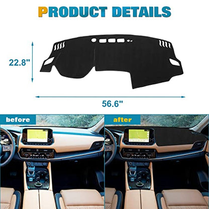 x xotic tech Center Console Dashboard Mat Pre-Cut Non-Slip Sunshield Sun Glare Protector Dash Carpet Pad Black Cover Compatible with Nissan Rogue 2021 2022 2023 2024 2025 2026 - color: Compatible with Nissan Rogue 2021-2026