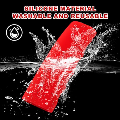 Car Handbrake Cover, Anti-Slip Silicone Auto Hand Brake Comfortable Handle Grip Cover, Waved Shaped Parking Brake Lever Decorative Protector for Truck SUV, Car Accessories (Red)