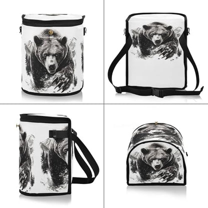 MNSRUU Car Trash Can with Lid, Bear Car Trash Bag Hanging Organizers and Storage for Front Back Seat, Leak-Proof Trash Bin - color: Bear A16970