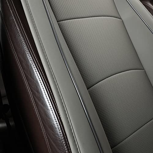 1pcs Luxury Car Seat Backrest Protector Cover Car Interior PU Leather Car Seat Cover Universal Anti-Slip Seat Cover(Dark Grey Backrest) - color: Dark grey Backrest