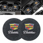 TACOMA Car Cup Coaster for Cadillac Recessed Silicone Cup Holder Coaster Interior Accessories 2.75in 2Pieces - color: Black-03