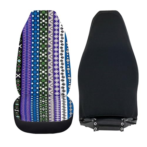 Baga Ethnic Striped Print Print Car Seat Covers for Women Men,Universal Auto Front Seats Protector Fits for Car,SUV Sedan,Truck - color: Baga Ethnic Striped Print 86