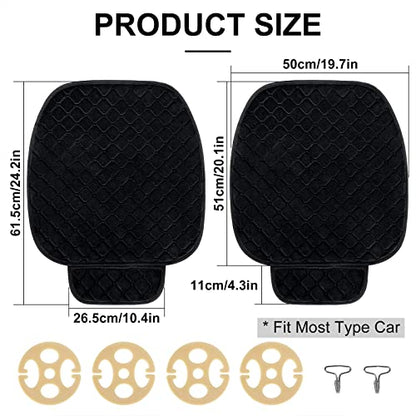 surpassme Car Seat Covers Universal Seat Covers for Car Accessories with Storage Pockets, Car Front Seat Covers and Rear Bench Coverfor Automotive, SUV, Truck, and Van(Black)