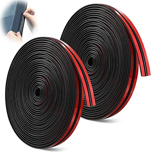 Frienda 56 Feet Car Windshield Rubber Seal Sunroof Cover Windshield Seal Strip T Shape Automotive Weather Stripping 14mm 19mm Cuttable Adhesive for Car Front Rear, Doors Windows