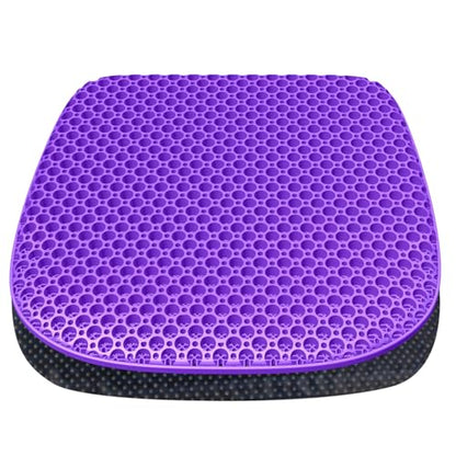 Large Gel Seat Cushion for Long Sitting with Non-Slip Cover, Soft & Breathable, Seat Cushion for Chair, Car, Office, Desk Chair, Wheelchair (18" x 17") - size: 18" x 17"