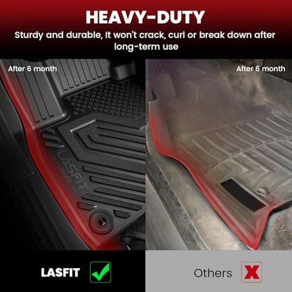 LASFIT Floor Mats & Trunk Mat for Honda Odyssey 2011-2017 (Fit 7& 8 Seaters), All Weather TPE Custom Fit Car Floor Liners, 1st & 2nd & 3rd Row & Cargo Mat, Black (EX-L/EX/Touring/Touring Elite/SE/LX) - style: 4）For Honda Odyssey | 2011-2017 | Full Set