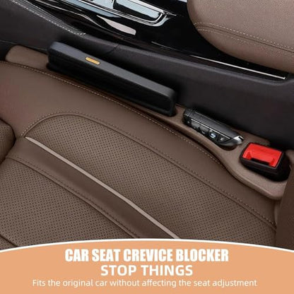 Car Seat Gap Filler Set of 2, Premium Interior Car Accessories, Multifunctional Car Storage Solution with Non-Slip Design, Fits Most Vehicles (Dark) - color: Dark