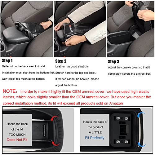 LEXLEY Center Console Pad Armrest Box Cover Waterproof Anti-Scratch Leather Protector Covers For Kia 2016-2020 Sorento-Red Stitches