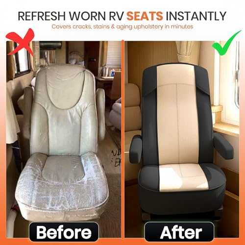 VALUN RV Seat Covers (1 Pack) – Captains Chair Seat Covers for RV Captain Chair & Motorhome Chairs, Universal Fit RV Chair Covers for Camper, Trailer, Van, Protects Against Dirt, Spills & Wear - style: RV (1 PC)