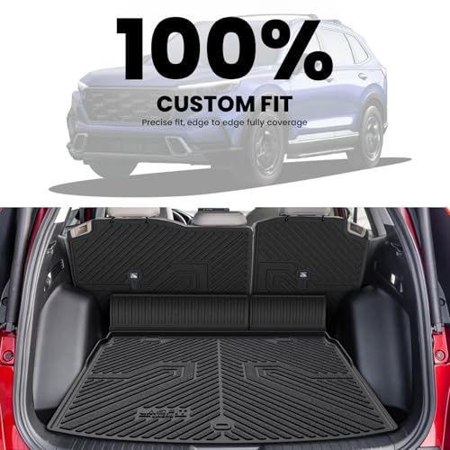 LASFIT Full Set Floor Mats for Honda CR-V 2026 2025 2024 2023 (Gasoline & Hybrid & e:FCEV), All Weather TPE Custom Fit Floor Liners 1st & 2nd Row & Seat Back Mat & Cargo Mat (Upper Position) - size: 1）For Honda CR-V | 23-26 | Full Set