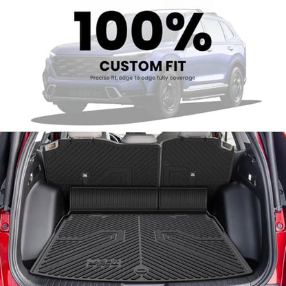 LASFIT Full Set Floor Mats for Honda CR-V 2026 2025 2024 2023 (Gasoline & Hybrid & e:FCEV), All Weather TPE Custom Fit Floor Liners 1st & 2nd Row & Seat Back Mat & Cargo Mat (Upper Position) - size: 1）For Honda CR-V | 23-26 | Full Set