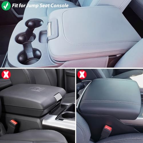 Zxiaochun Center Console Cover Compatible with 2013-2018 Dodge Ram 1500/2500/3500 and 2013-2024 Ram 1500/2500/3500 Classic Models, Armrest Lid Soft Cozy Protective Cover(Neoprene) - color: Black Neoprene, size: For 2013-2024 Ram Jump Seat Console
