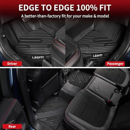 LASFIT Floor Mats for Ford Bronco Sport 2026 2025 2024 2023 2022 2021 Carpet Floor All Weather Protector Custom Fit TPE Car Liners, No Sliding, No Curling - style: 4) Bronco Sport| 21-25 | 2Rows Carpet Floor