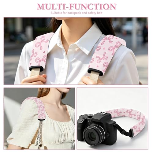 2 Pcs Seat Belt Cover for Kids, Pink Bow Car Seat Strap Pads for Children, Soft Car Seat Belt Cushion Pads for Girls Women Babies Adults - color: Pink Bow