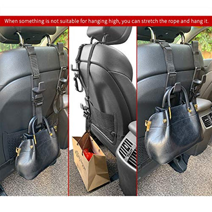 2-Pack Headrest Hooks for Car Universal Interior Auto Vehicle Back Front Seat Hanger Holder Organizer for Handbags Purses Coats and Grocery Bags - size: 2pack