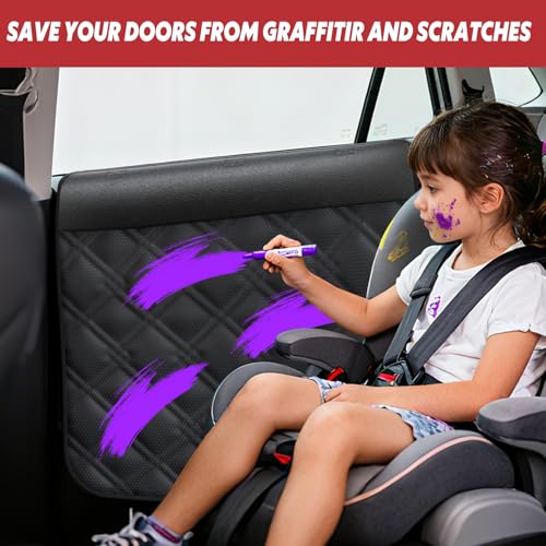 Dog Car Door Protector – 20% Larger Design for Sedans, Family Cars and Small SUVS, 2 Packs Thickened Waterproof Door Panel Covers, Protects Doors from Dog Scratching - size: Standard [Fit for Sedan/Family Car/Small SUV]