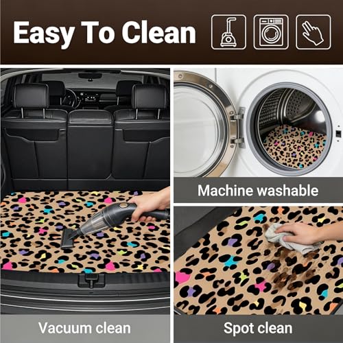 Automotive Floor Mats 5 Pcs, Universal Car Floor Mats, Leopard Print Cargo Liner, Car Accessory for SUVs/Sedan/Wagons, Durable Protective Mat, Trunk Liner for Families/Travel Enthusiasts - style: Bundle 1