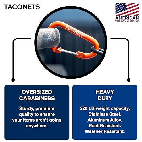 TacoNets Envelope Cargo Net for Toyota Tacoma - Fits 2005-Current - Patented Bed Rail Integration - Upgraded 5mm Bungee - Integrated Storage Bag - Heavy Duty Carabiners - Designed in USA - style: Toyota Tacoma 2005+