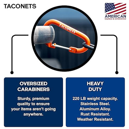 TacoNets Envelope Cargo Net for Toyota Tacoma - Fits 2005-Current - Patented Bed Rail Integration - Upgraded 5mm Bungee - Integrated Storage Bag - Heavy Duty Carabiners - Designed in USA - style: Toyota Tacoma 2005+