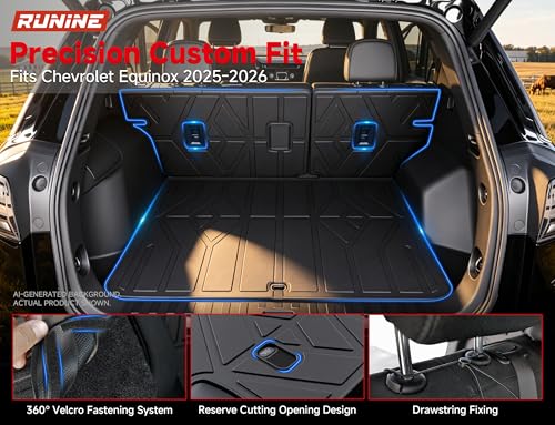 Floor Mats for Chevy Equinox 2025-2026/GMC Terrain (Not for EV),All Weather Protection Custom Floor Mats Trunk Cargo and Car Windshield Cover Set for Chevy Equinox Accessories - size: Chevy Equinox 2025-2026