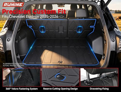 Floor Mats for Chevy Equinox 2025-2026/GMC Terrain (Not for EV),All Weather Protection Custom Floor Mats Trunk Cargo and Car Windshield Cover Set for Chevy Equinox Accessories - size: Chevy Equinox 2025-2026