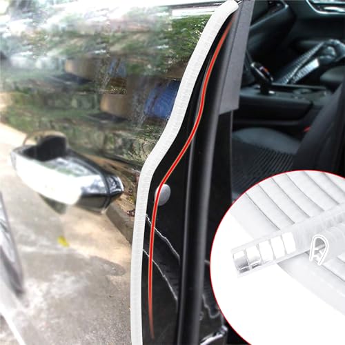33Ft(10M) Long Car Door Edge Guards,U Shape Edge Trim Rubber Seal Protector Rubber Car Door Protector Car Protection Door Edge Anti-Collision Rubber Clips Fit for Most Car| White |