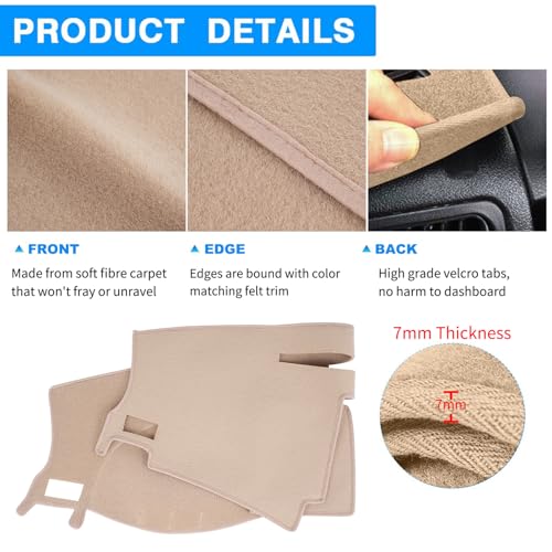 Dashboard Cover Dash Cover Mat Pad Carpet Custom Fit for Ford Fusion 2010 2011 2012 (Beige) - color: 2010-2012 Beige