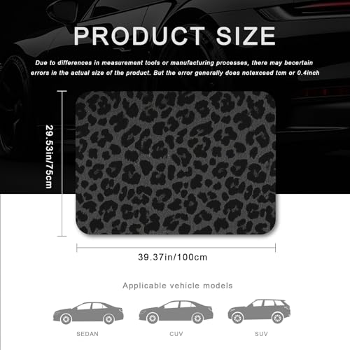 Universal Car Trunk Mat 29" x 39", Black Leopard Print All Weather Durable Cargo Mat Protector for SUV, Truck, Van | Stylish Cargo Liner Cover Leopard Print Car Accessories