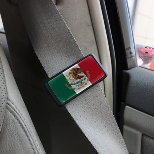 2PCS American Flag Car Seatbelt Adjuster car Universal Car Seat Belt Pads Cover (MFXICO Flag) - color: MFXICO Flag