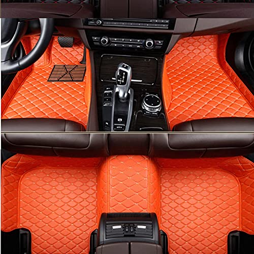 Custom All-Weather Protection Luxury Leather Floor Mats for Cars SUVs Trucks According Anti-Slip Leather Floor mats ﻿ (17,Orange) - color: 17,Orange