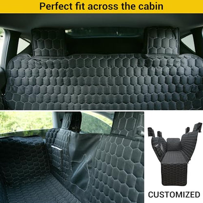 Dog Seat Covers for Tesla Model Y,Dog Hammock for Tesla with Side Flaps, 100% Waterproof Tesla Model Y Dog Accessories with Mesh Window & Headrest Protector Easy Clean up Pet Car Seat Cover - size: Cover Seat for Model Y
