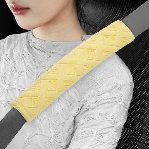 2-Pack Universal Car Shoulder Strap Pads Cover for A More Comfortable Driving, Shoulder Strap Covers Harness Pad for Car Interior Accessories(Yellow) - color: Yellow