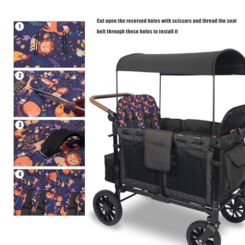 Waterproof Printed Seat Cover Compatible for WonderFold W4 Luxe/Elite,Handmade Double Sided Usable with Quilted Lining,Single 1 Pack Seat Cover
