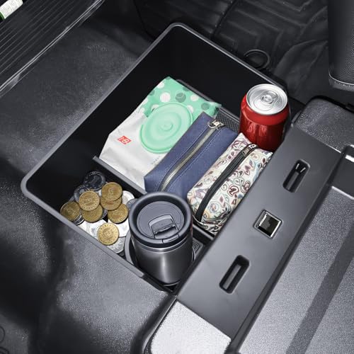 HGWEI Underseat Storage Organizer Compatible with 2015-2026 Ford F150 and 2017-2026 F250 F350 F450 Accessories - Front Console Center with 40/20/40 Jump Seat Cup Holder Replacement Tray