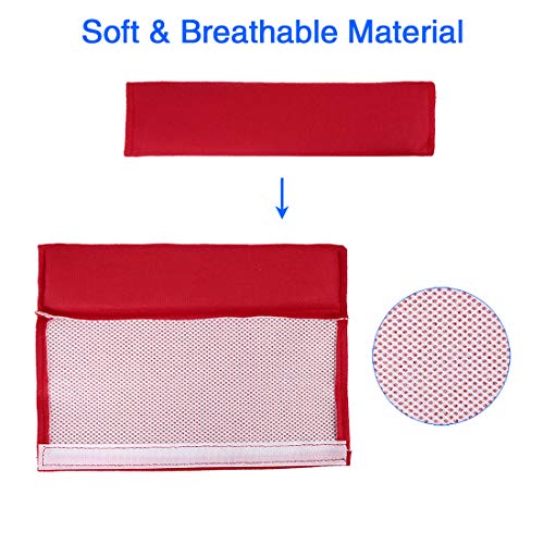 X AUTOHAUX 4pcs Universal Red Car Safety Seat Belt Pads Cover with Soft Polyester Fiber Auto Seatbelt Shoulder Pad for More Comfortable Driving - color: Red