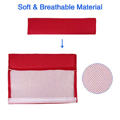 X AUTOHAUX 4pcs Universal Red Car Safety Seat Belt Pads Cover with Soft Polyester Fiber Auto Seatbelt Shoulder Pad for More Comfortable Driving - color: Red