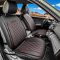 LINGVIDO Car Seat Covers Full Set (5 Seats) - Premium Perforated Nappa Leather, Waterproof Shield, Omni-Adapt Fit SUVs Sedans, Ultimate Family & Pet Protection - color: Black & Red Line, size: Full Set (5 Seats)