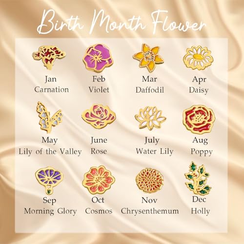 BYFDIY Custom Hanging Car Charm Cross Personalized Name Birth Flower Wheel Charm Rearview Mirror Accessories Birthday Easter Gift for Female Christian Drivers Women 1.8"×1"