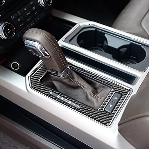 3D Carbon Fiber Car Stickers Center Console Car Gear Shift Panel Cover Car Interior Decorative Decal Compatible with Ford F150 F-150 Raptor 2017 2018 2019 2020 Accessories Style A - color: Black 1