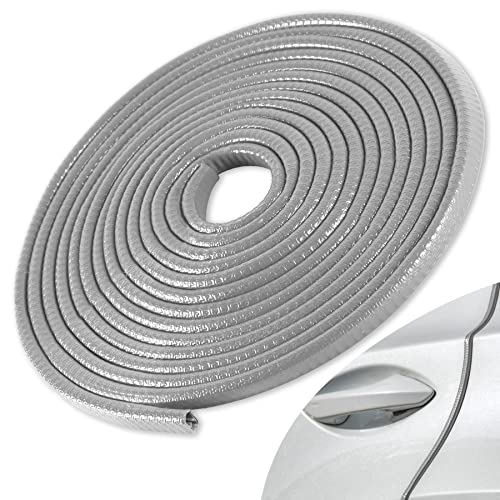 SINGARO 33Ft (10M) Car Door Edge Guard, No Glue Car Door Entry Guard Protective Strip, Rubber Edge Trim Car Door Protector, Applicable to Car, Truck, SUV and ATV, Car Exterior Accessories（Gray） - color: Gray, size: 33Ft/10M