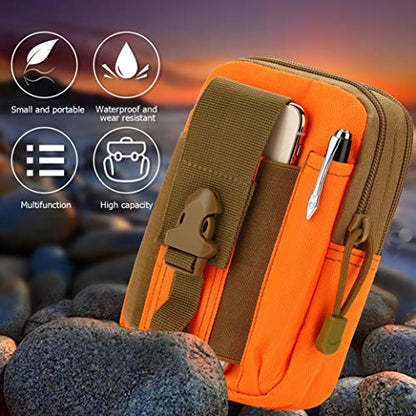 Tactical Waist Pouch EDC Molle Waist Bag Belt Phone Pouch Holster Purse Carrying Pouch for Smartphone, Tools - color: Orange