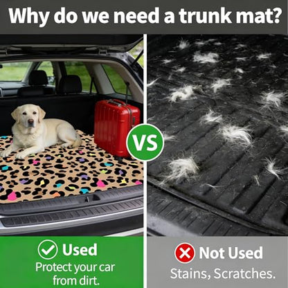 Automotive Floor Mats 5 Pcs, Universal Car Floor Mats, Leopard Print Cargo Liner, Car Accessory for SUVs/Sedan/Wagons, Durable Protective Mat, Trunk Liner for Families/Travel Enthusiasts - style: Bundle 1